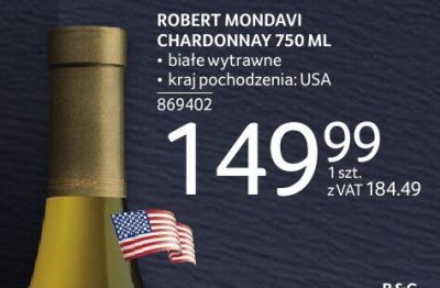 Wino Robert Mondavi Chardonnay 750 ml promocja w Selgros