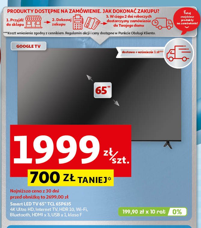 Telewizor led 65" 65p635 Tcl promocja