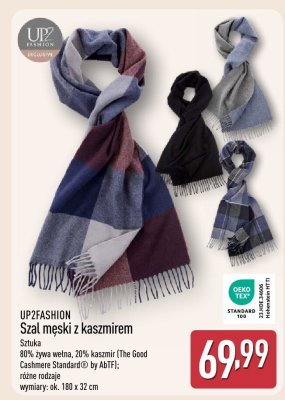 Szal męski z kaszmirkiem UP2FASHION promocja w Aldi