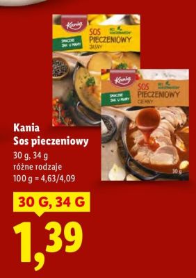 Sos pieczeniowy Kania różne rodzaje promocja w Lidl