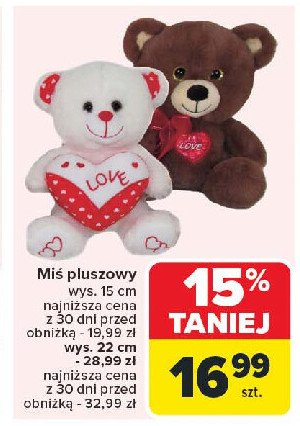 Miś pluszowy 22 cm promocja w Carrefour Market