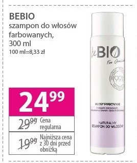 Naturalny szampon do w艂os贸w farbowanych Be bio promocja