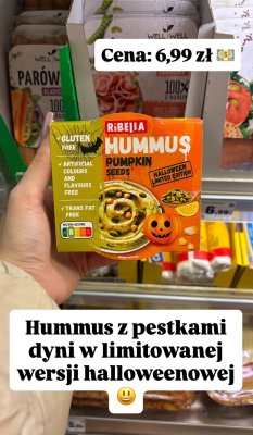 Hummus z pestkami dyni promocja w Intermarche