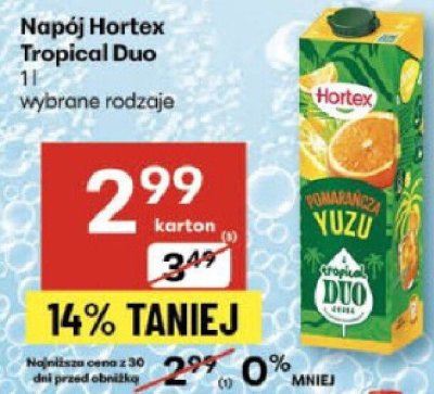 Napój Hortex Tropical Duo wybrane rodzaje promocja w Delikatesy Centrum