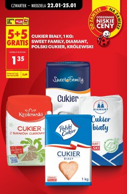 Cukier biały Sweet Family 1kg promocja w Biedronka