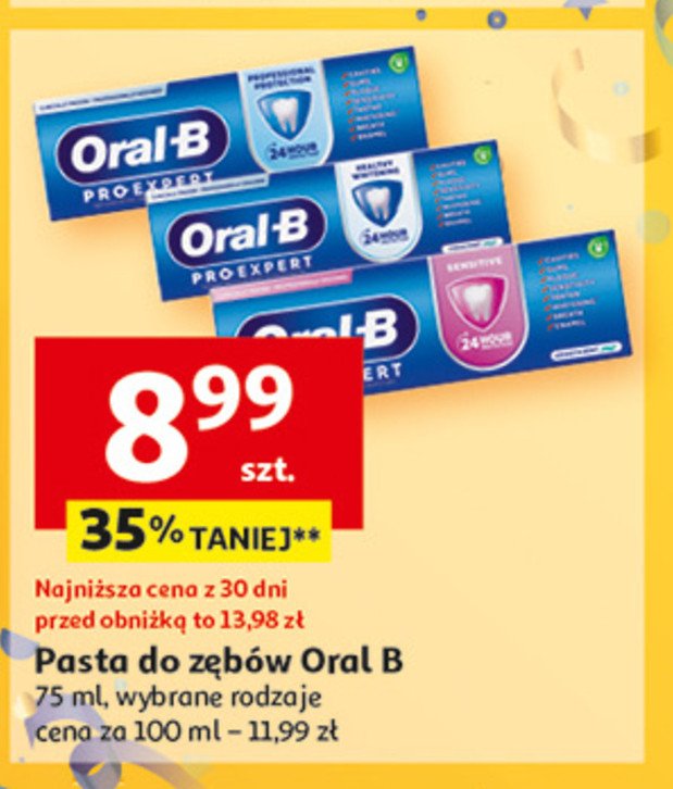 Pasta do zębów clinic line ochrona przed nadwrażliwością Oral-b pro-expert promocja w Auchan
