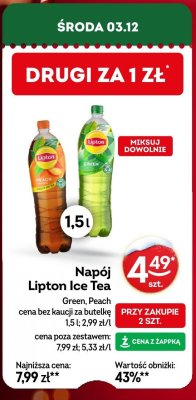 Napój Lipton Ice Tea Green, Peach promocja w Żabka