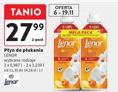Płyn do płukania Lenor sensitive promocja w Intermarche
