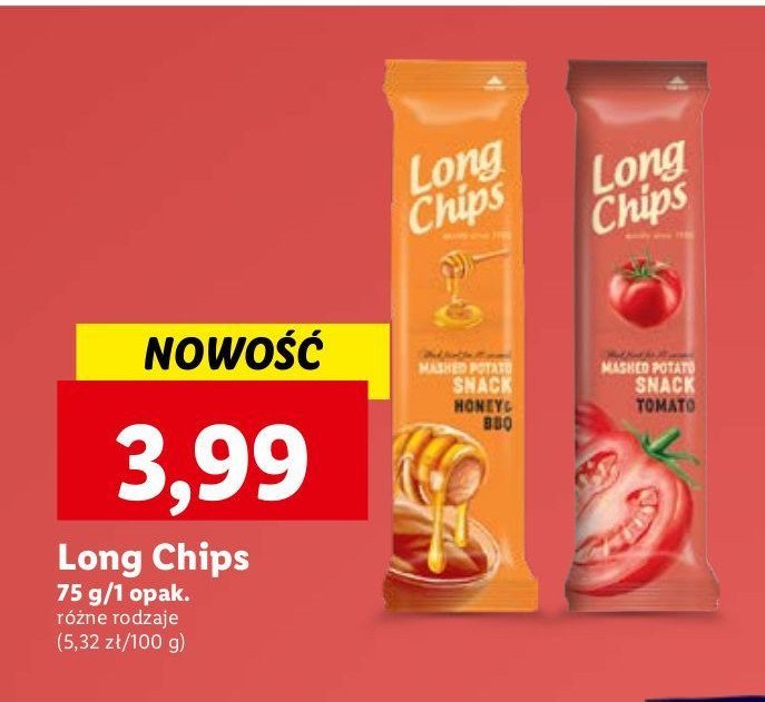 Chipsy pomidorowe Long chips promocja