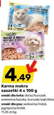 Karma mokra saszetka 4 x 100 g różne smaki Bricomarche promocja w Bricomarche