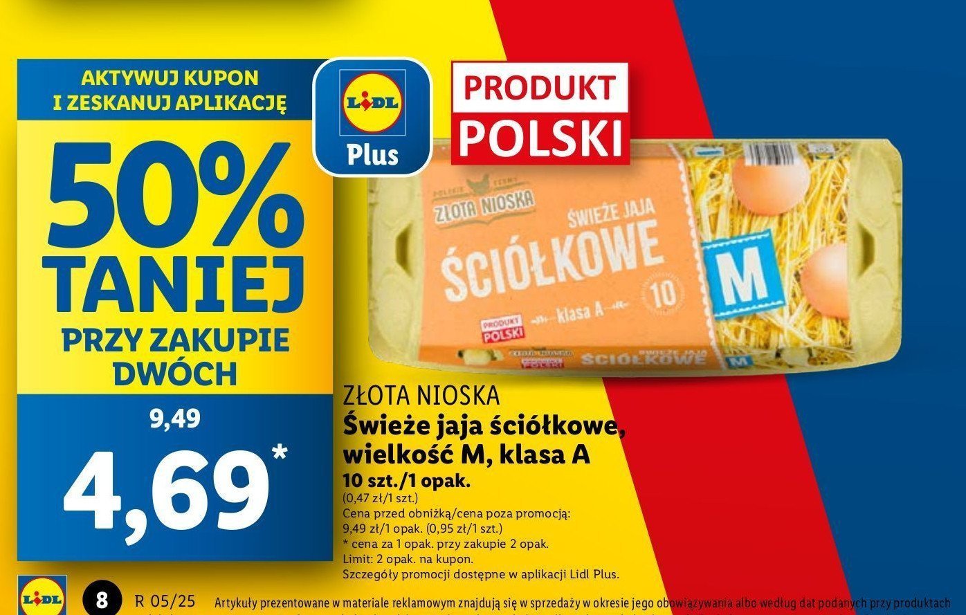 Jaja ściółkowe kl. m Złota nioska promocja w Lidl