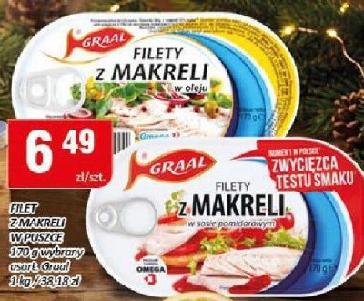Filety z makreli w oleju Graal promocja w Chorten