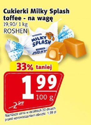 Cukierki Milky Splash toffee - na wagę promocja w Prim Market