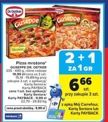 Pizza mrożona Guseppe  promocja w Carrefour