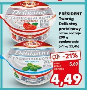 Twaróg wysokobiałkowy z pomidorami President promocja w Kaufland