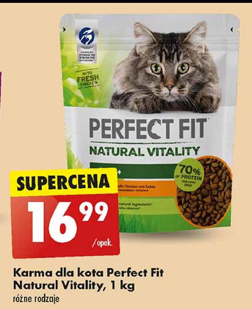 Karma dla kota wołowina i kurczak PERFECT FIT NATURAL VITALITY promocja