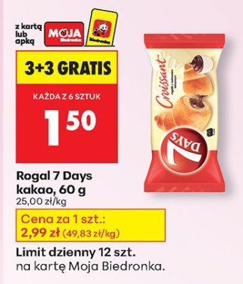 Rogal 7 Days kakao, 60 g promocja w Biedronka