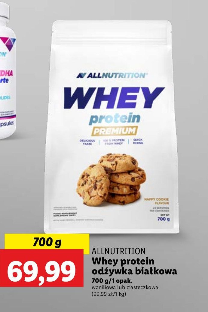 Koncentrat białek o smaku waniliowym ALLNUTRITION WHEY PROTEIN promocja