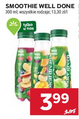 Smoothie tropical dream Well done promocja w Stokrotka