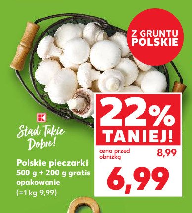 Pieczarki polska K-classic stąd takie dobre! promocja w Kaufland