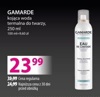 Woda termalna GAMARDE kojąca do twarzy promocja w Hebe