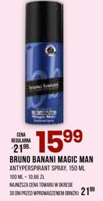Antyperspirant BRUNO BANANI MAGIC MAN spray, 150 ml promocja w Drogerie Natura
