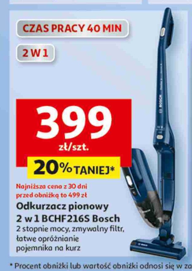Odkurzacz pionowy 2w1 bchf216s Bosch promocja