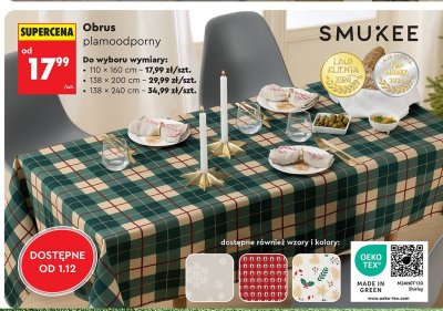 Obrus plamoodporny 138 x 240 cm promocja w Biedronka