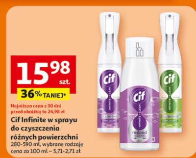 Cif Infinite w sprayu do czyszczenia różnych powierzchni 280-590 ml, wybrane rodzaje promocja w Auchan