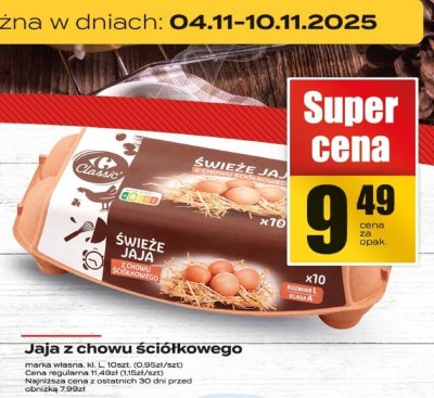 Jaja z chowu ściółkowego promocja w Supeco
