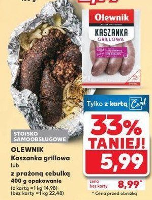 Kaszanka z cebulką prażoną Olewnik promocja
