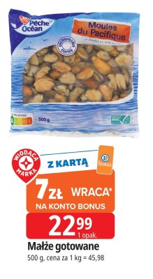 Małże gotowane Moules du Pacifique promocja w Leclerc