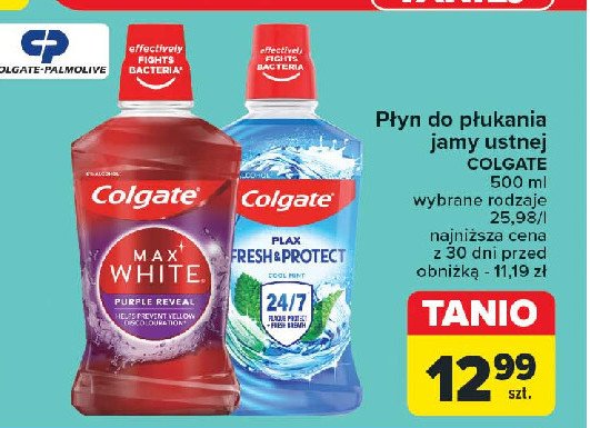 Płyn do płukania ust purple reveal Colgate max white promocja