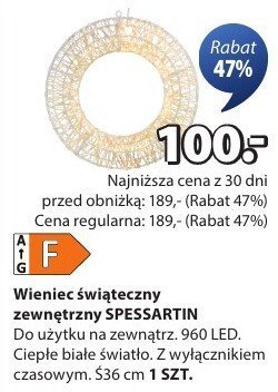 Wieniec świąteczny zewnętrzny SPESSARTIN promocja w Jysk
