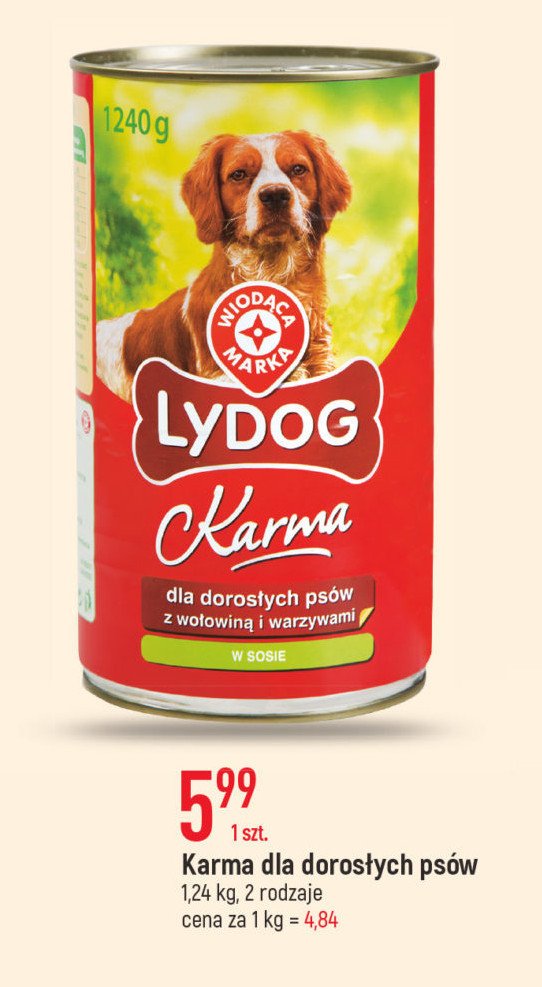Karma dla psów wołowina i warzywami Wiodąca marka lydog promocja