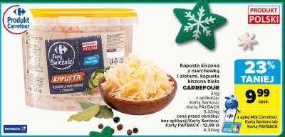 Kapusta kiszona z marchewką i ziołami, kapusta kiszona biała CARREFOUR promocja w Carrefour
