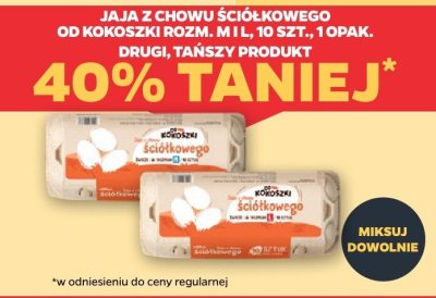 Jaja z chowu ściółkowego od Kokoszki M, L DRUGIE -40% promocja w Netto