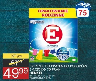 Proszek do prania do kolorów E 4,125 kg 75 prań Henkel promocja w Wafelek