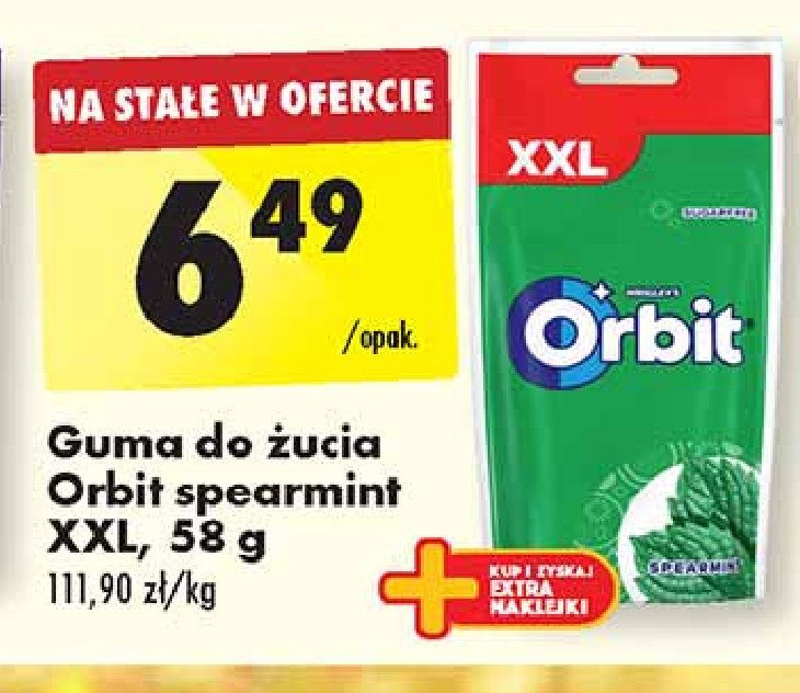 Guma do żucia spearmint saszetka Orbit xxl promocja