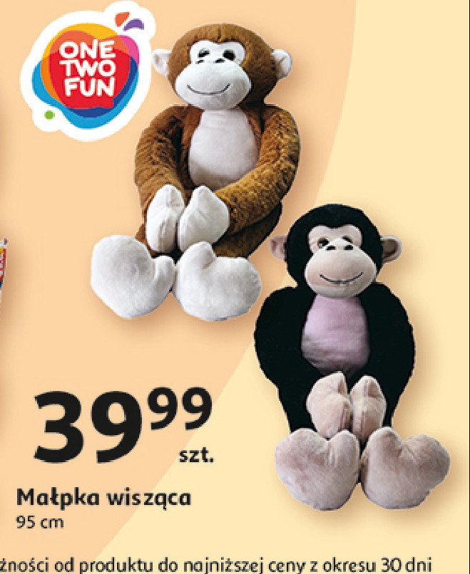 Małpka wisząca 95 cm One two fun promocja w Auchan