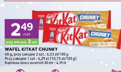 Wafel KitKat Chunky chocolate, peanut butter promocja w Stokrotka