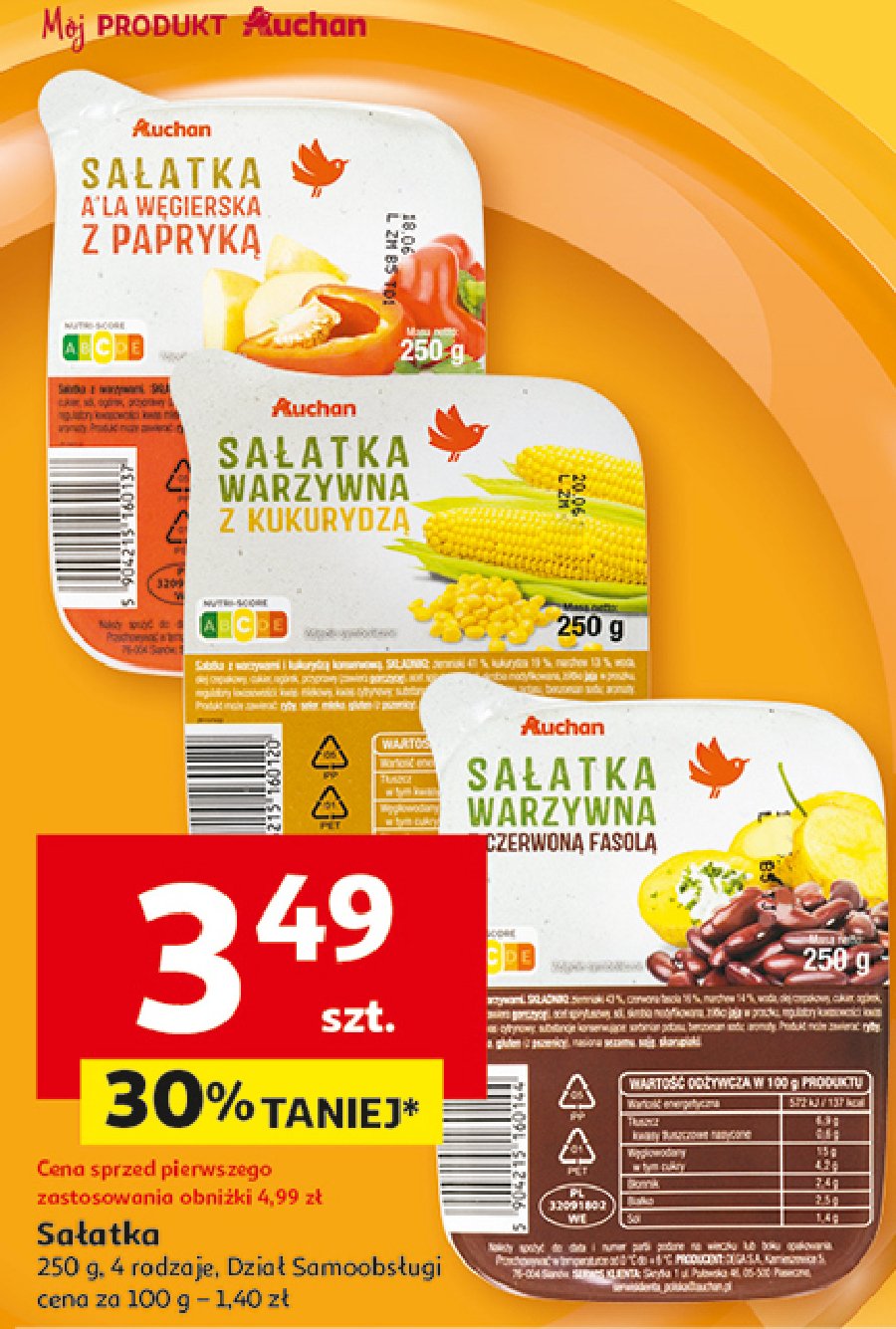 Sałatka warzywna z kukurydzą Auchan promocja