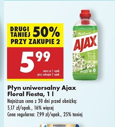 Płyn do mycia konwalie Ajax floral fiesta Ajax . promocja w Biedronka