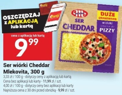 Ser wiórki Cheddar Mlekovita, 300 g promocja w Twój Market