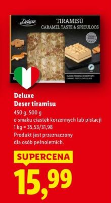 Deser tiramisu Deluxe o smaku pistacji promocja w Lidl