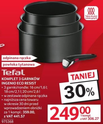 Komplet 3 garnków Tefal Ingenio Cresist promocja w Selgros