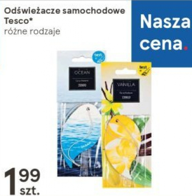 Odświeżacz samochodowy ocean Tesco mw promocja