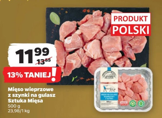 Mięso na gulasz wieprzowy z szynki promocja