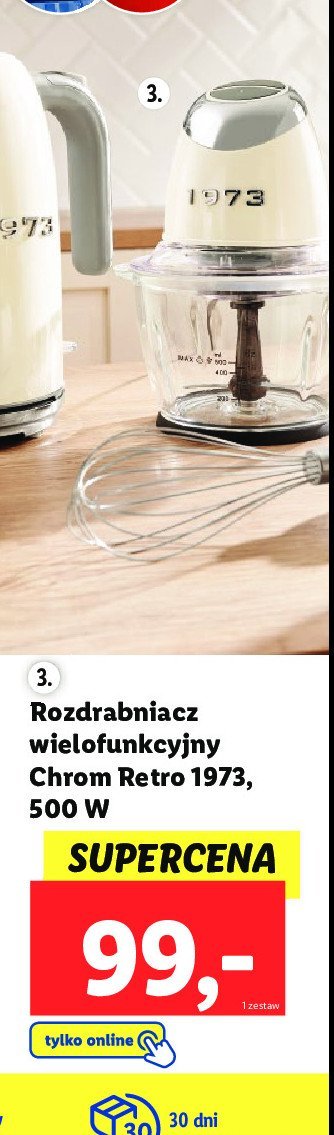 Rozdrabniacz chrom retro 1973 500 w Silvercrest promocja