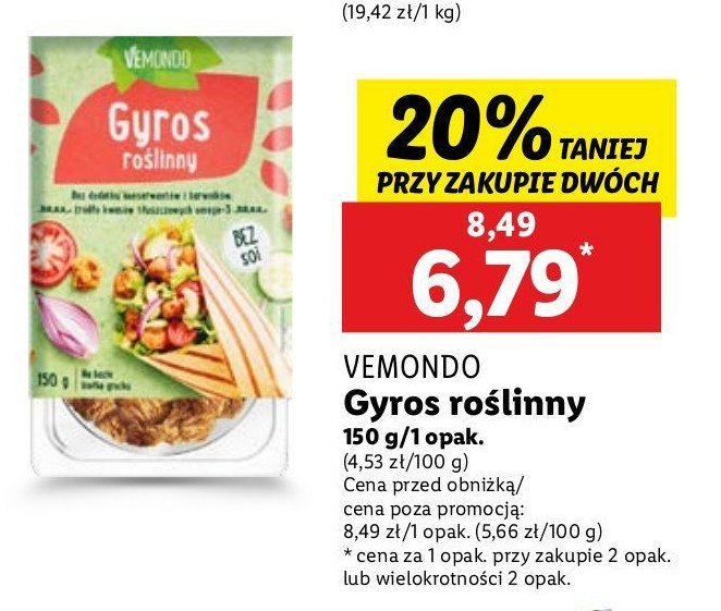 Gyros roślinny Vemondo promocja